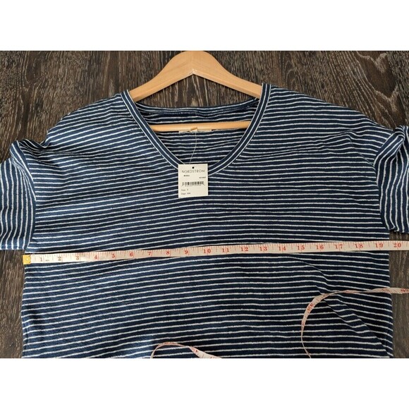 NWT Madewell Nordstrom Navy White Stripe Puff Sleeve Top Small - Picture 8 of 9